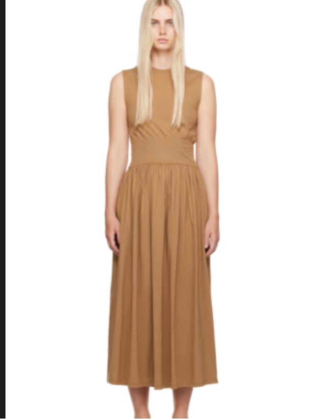 Toteme Sleeveless Cotton Tee Dress Camel Tan Small